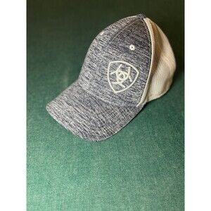 ARIAT SnapBack Hat Grey Heather Flexfit Baseball Cap White Accent Adjustable OS